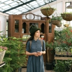 woman in a garden room